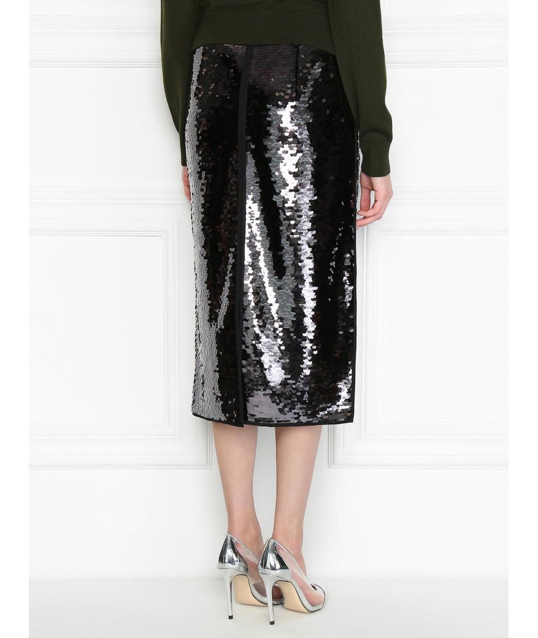 WEEKEND MAX MARA Черная полиэстеровая юбка миди, фото 7