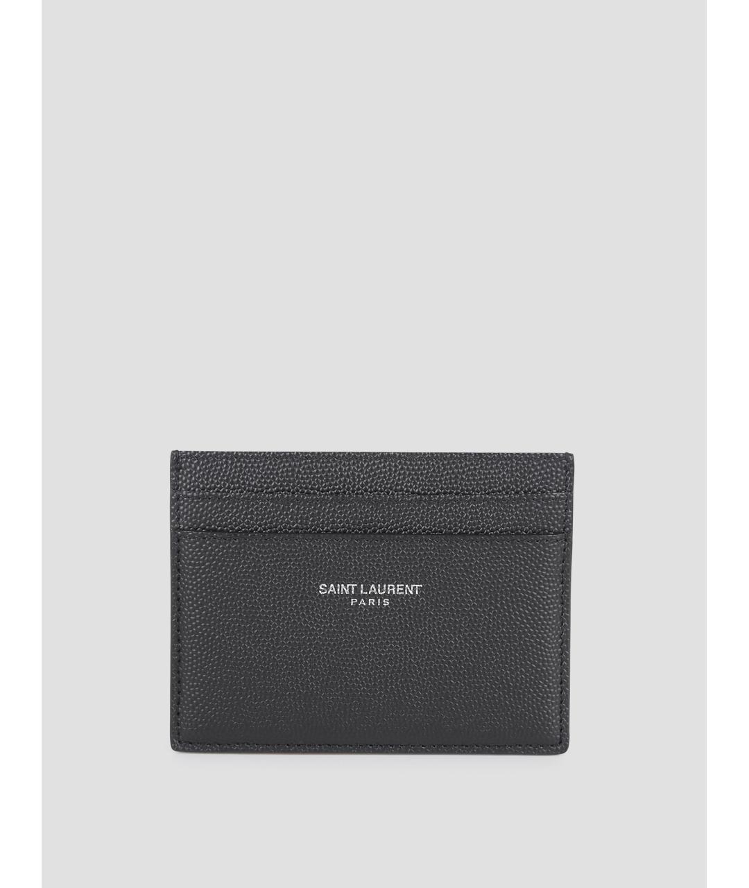 SAINT LAURENT Черный кожаный кардхолдер, фото 3