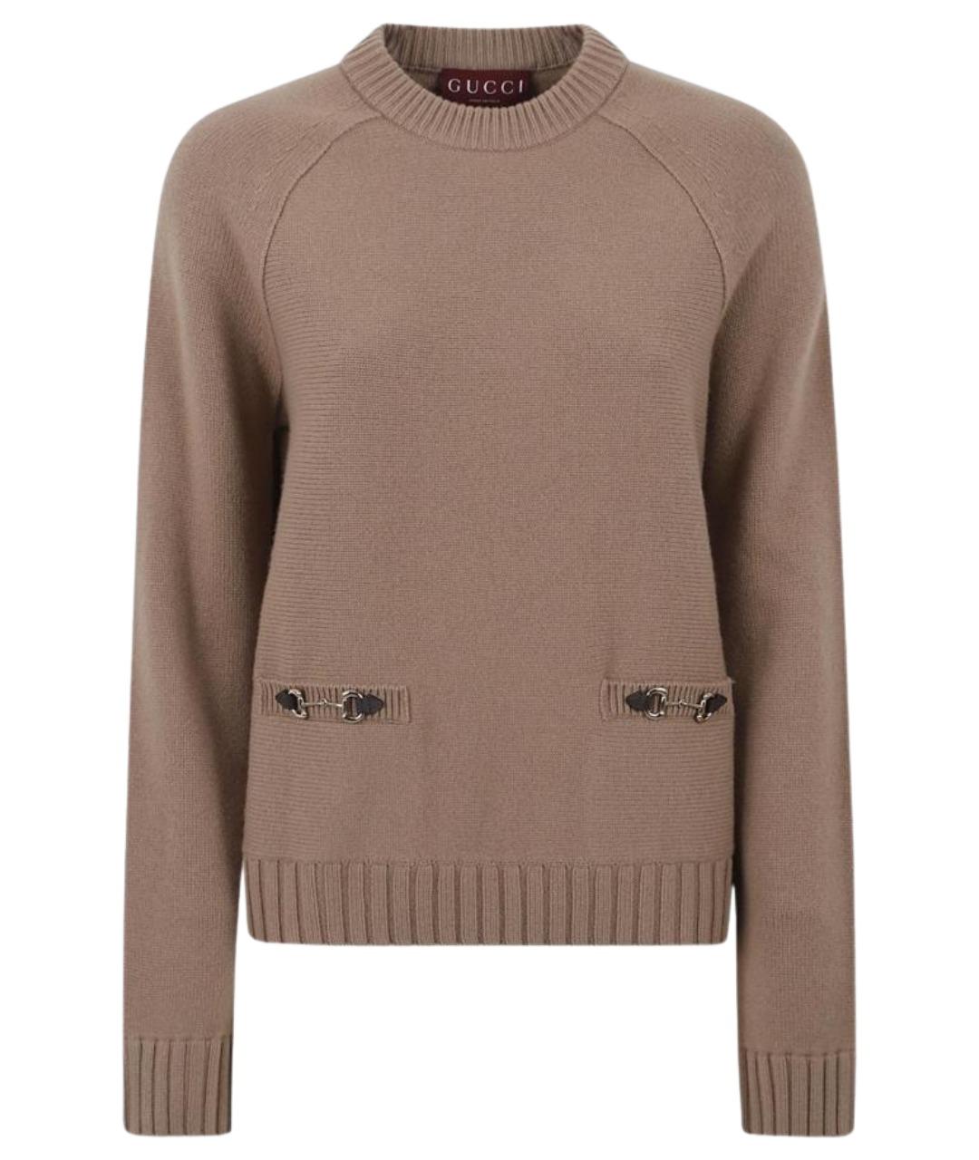 GUCCI Бежевый шерстяной джемпер / свитер, фото 1