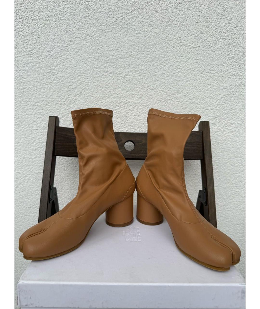 MAISON MARGIELA Бежевые кожаные ботильоны, фото 5