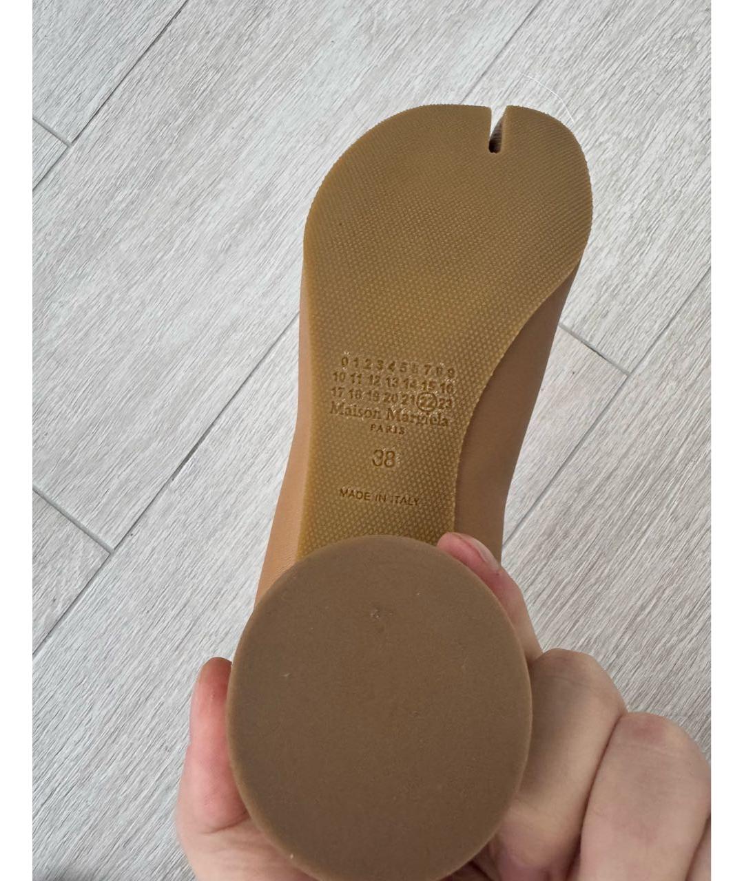 MAISON MARGIELA Бежевые кожаные ботильоны, фото 6