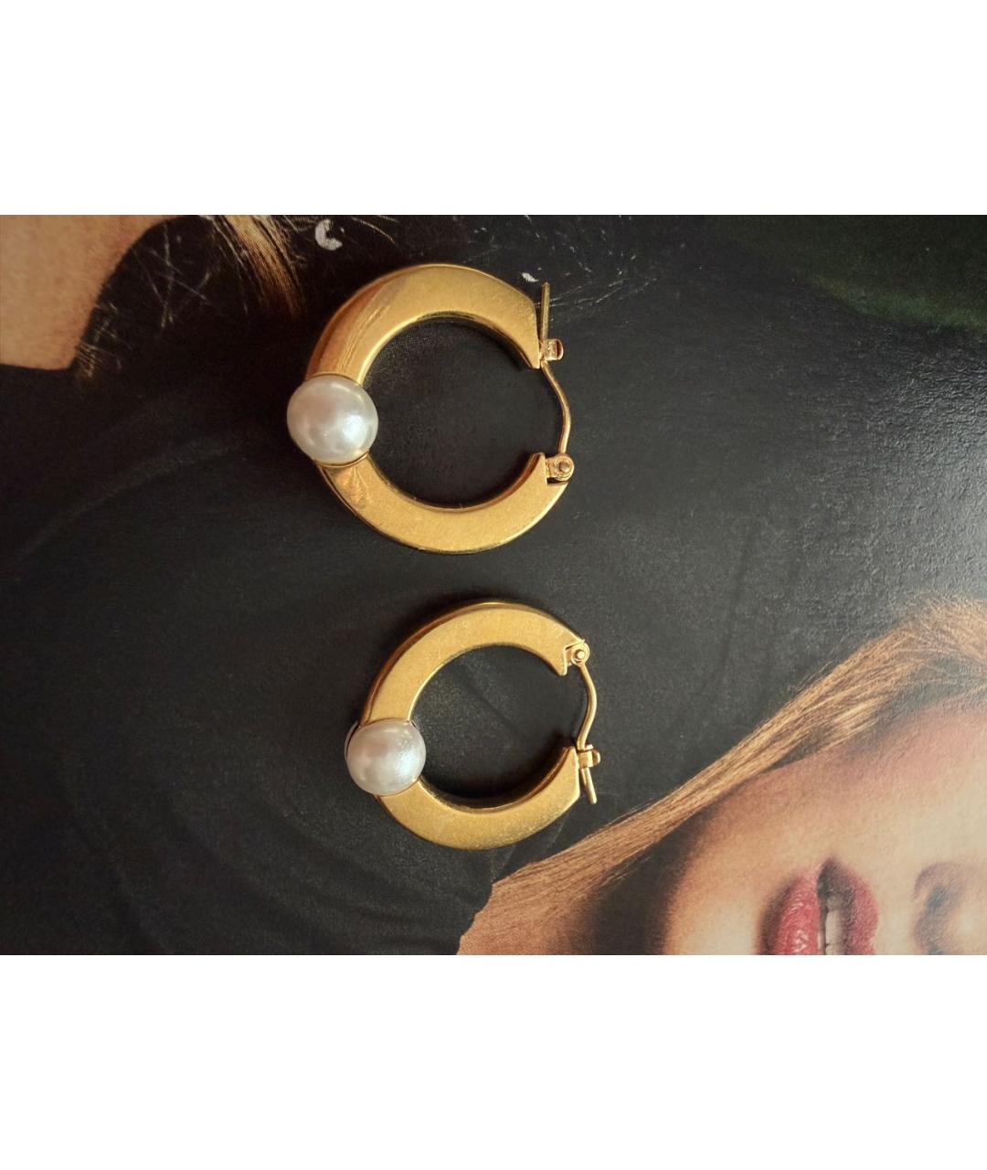 CHRISTIAN DIOR Золотые металлические серьги, фото 3