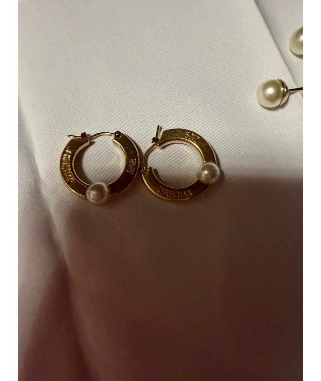 CHRISTIAN DIOR Золотые металлические серьги, фото 6