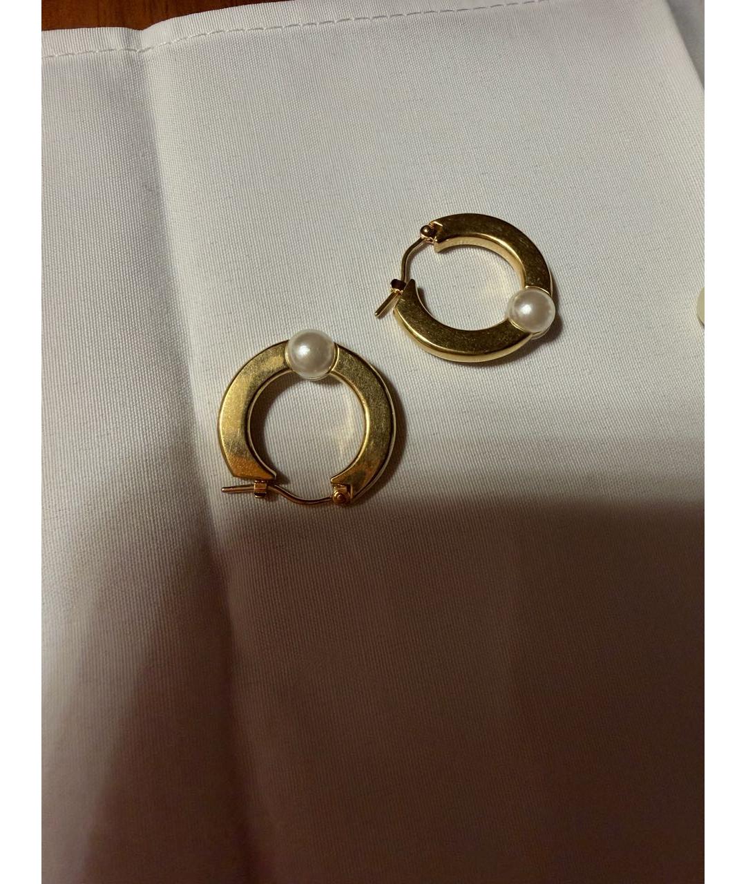 CHRISTIAN DIOR Золотые металлические серьги, фото 5