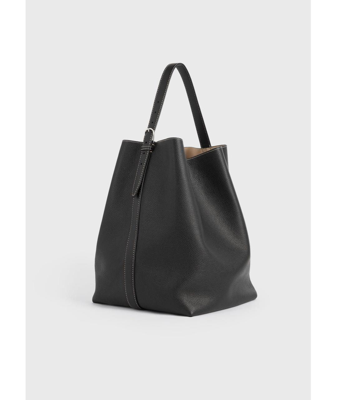 TOTEME Черная кожаная сумка с короткими ручками, фото 6