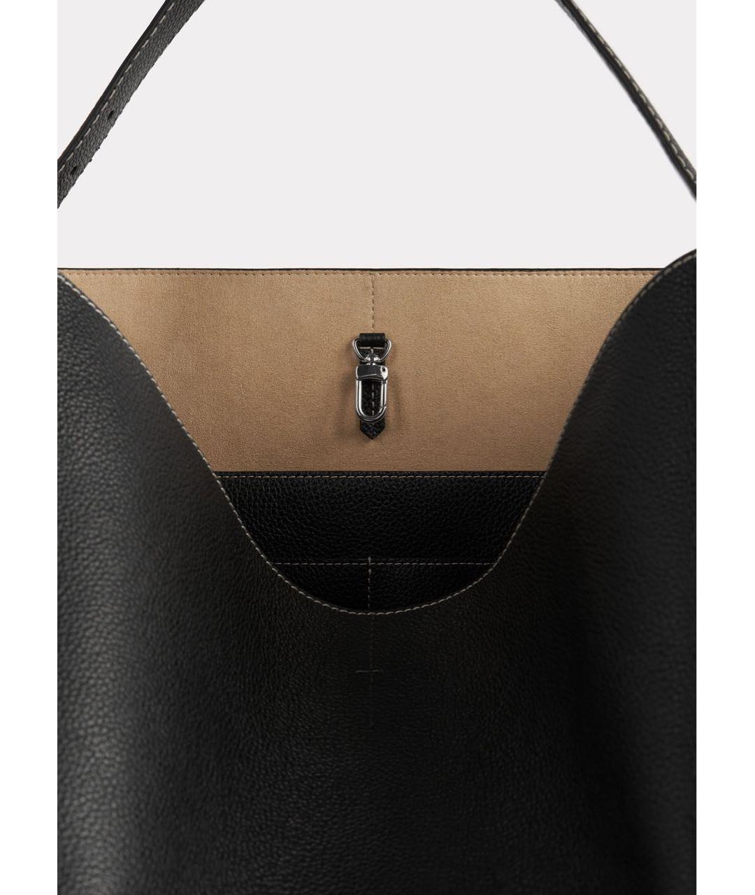 TOTEME Черная кожаная сумка с короткими ручками, фото 5