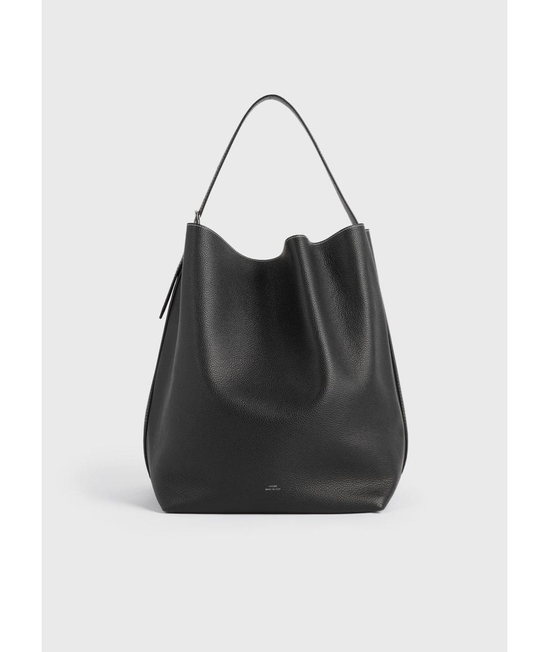 TOTEME Черная кожаная сумка с короткими ручками, фото 7