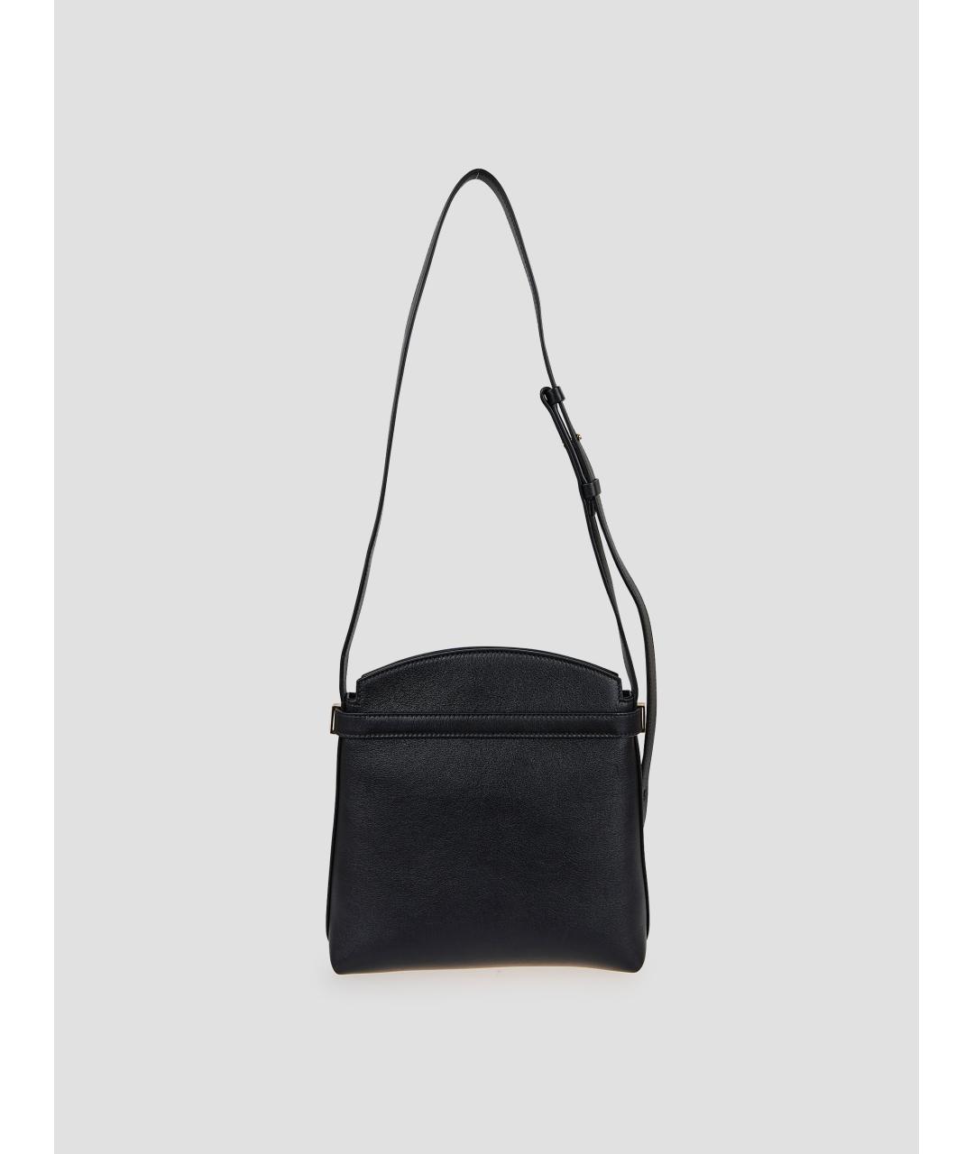 FERRAGAMO Черная кожаная сумка через плечо, фото 2