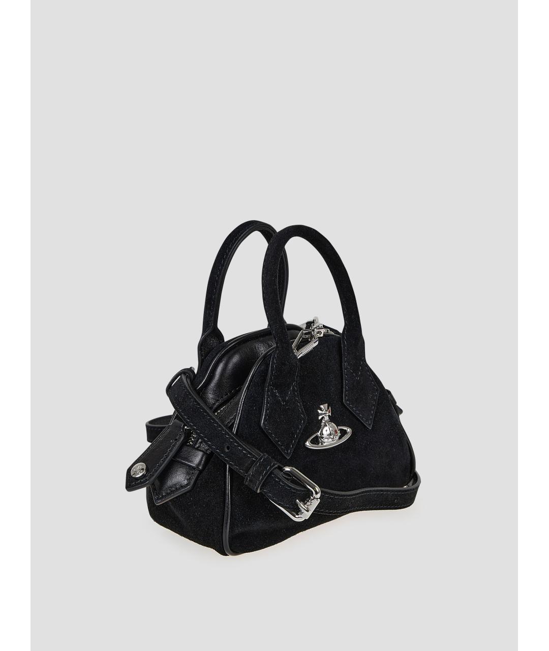 VIVIENNE WESTWOOD Черная замшевая сумка тоут, фото 3