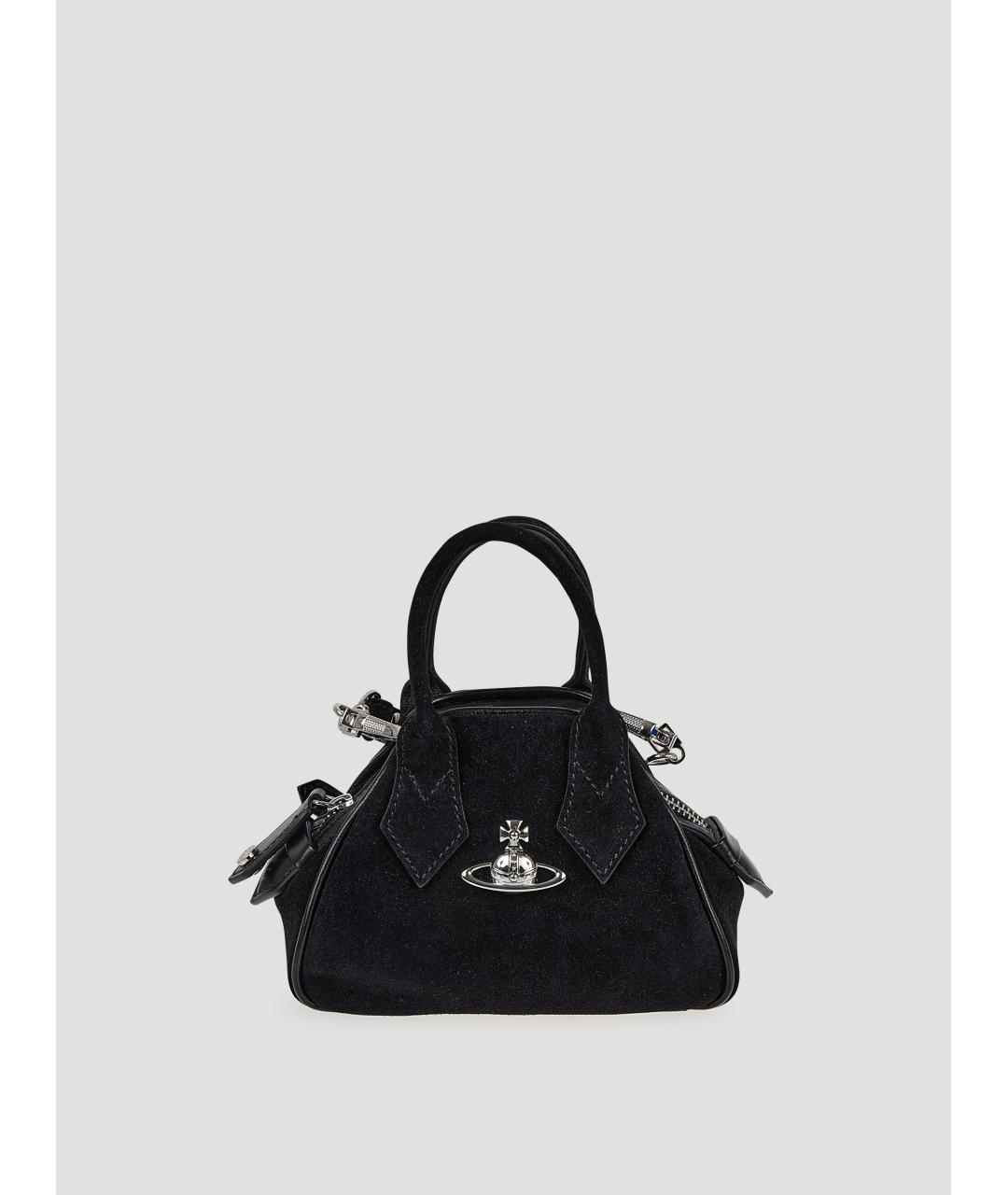 VIVIENNE WESTWOOD Черная замшевая сумка тоут, фото 4