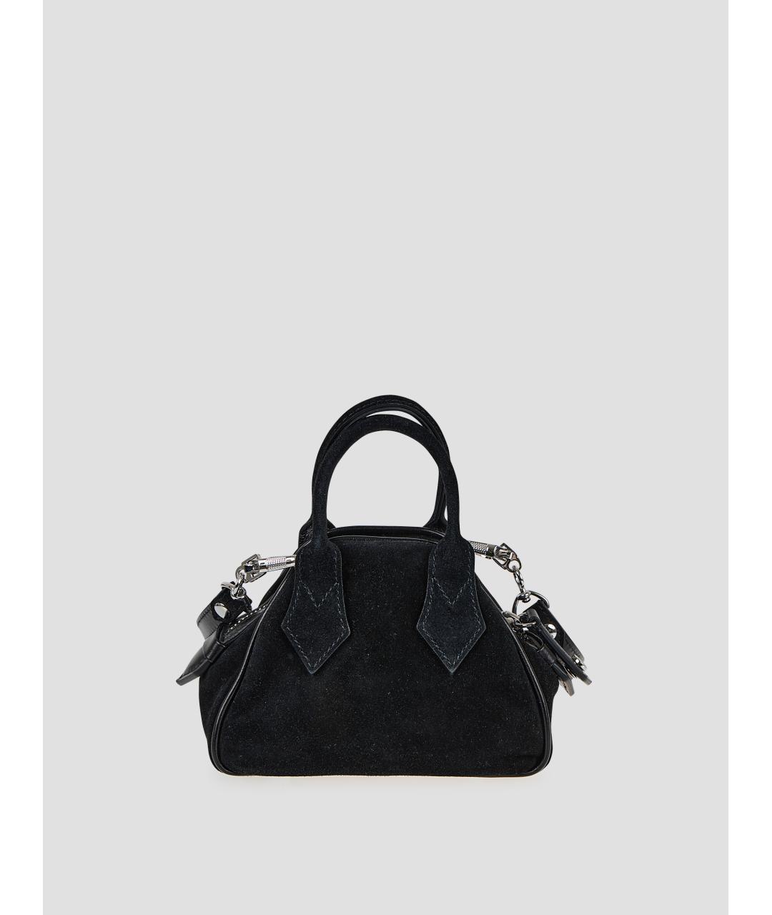 VIVIENNE WESTWOOD Черная замшевая сумка тоут, фото 2