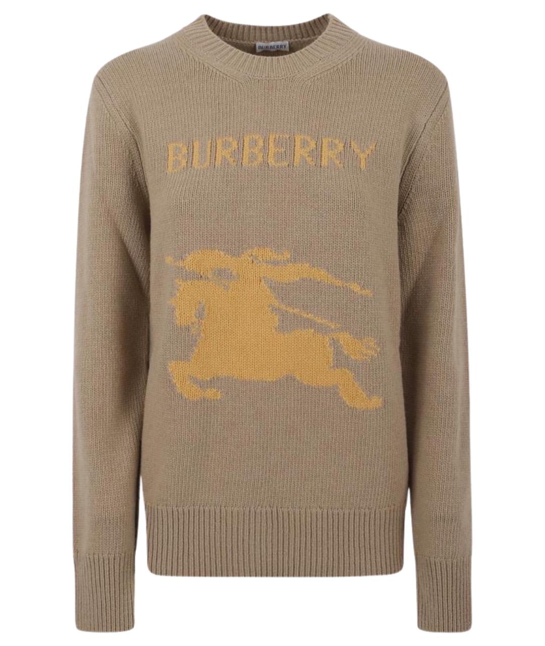 BURBERRY Бежевый шерстяной джемпер / свитер, фото 1