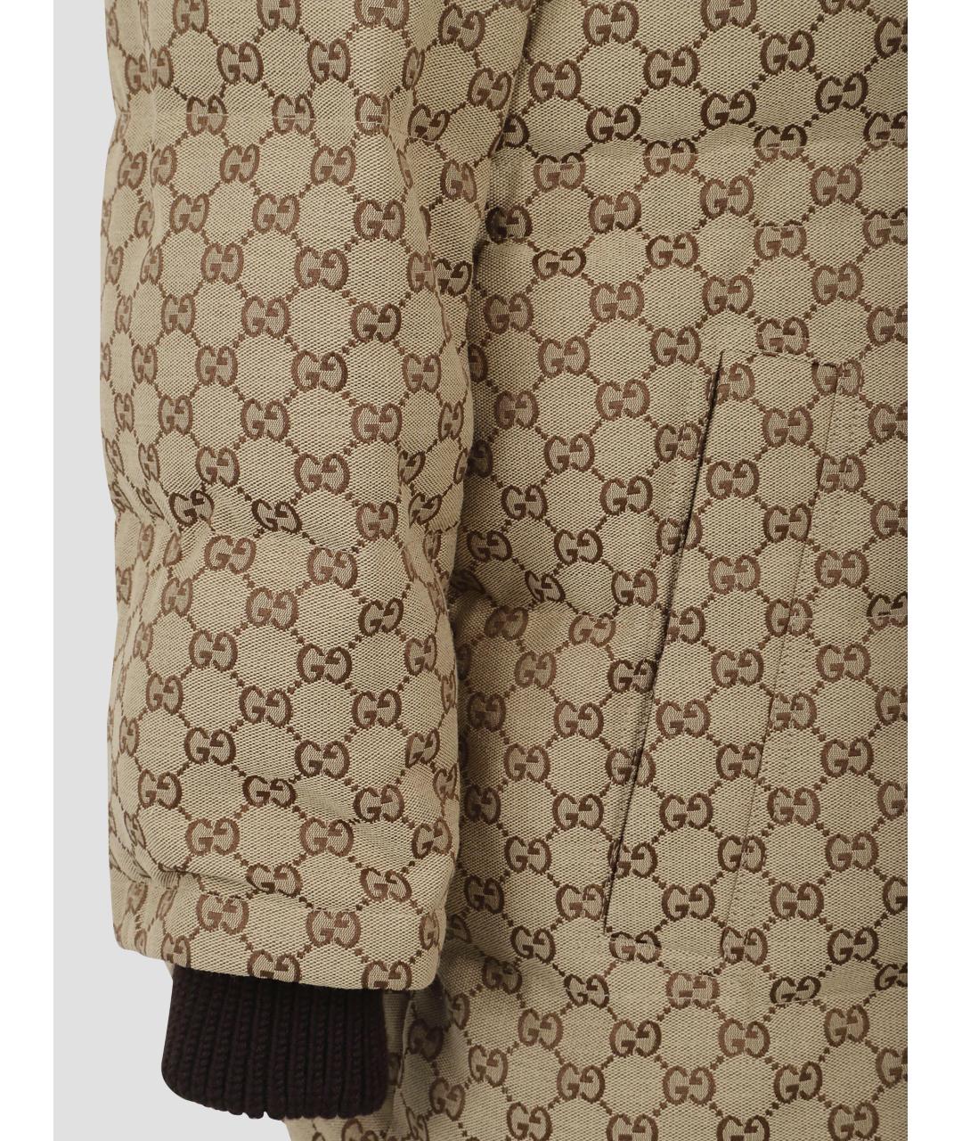 GUCCI Бежевый хлопковый пуховик, фото 3