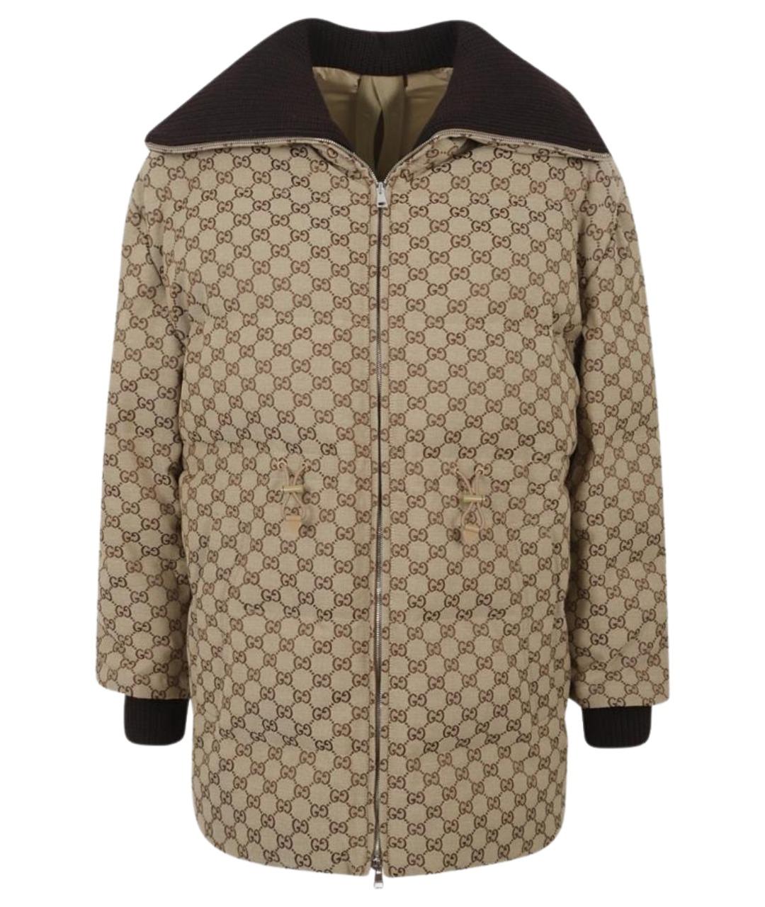 GUCCI Бежевый хлопковый пуховик, фото 1