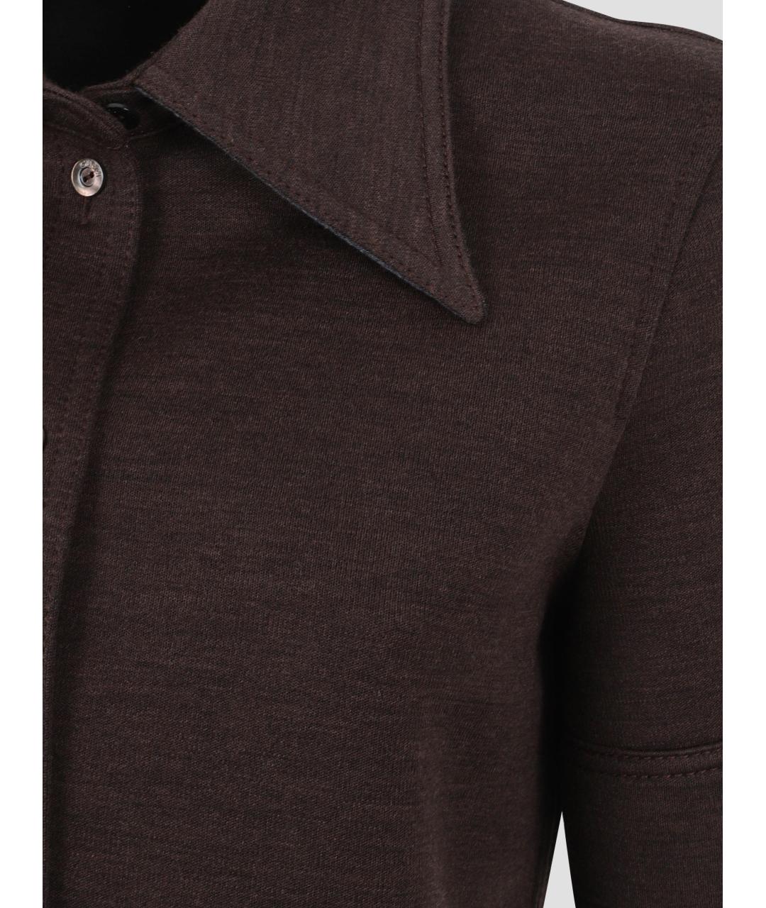 GUCCI Коричневая шерстяная рубашка, фото 3