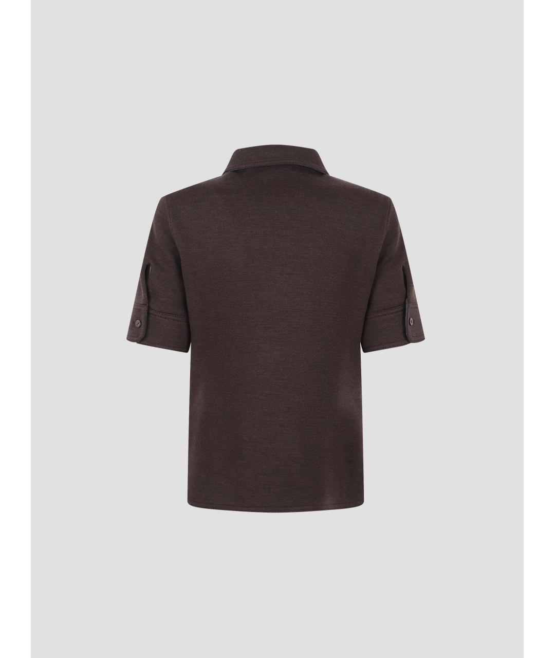 GUCCI Коричневая шерстяная рубашка, фото 2