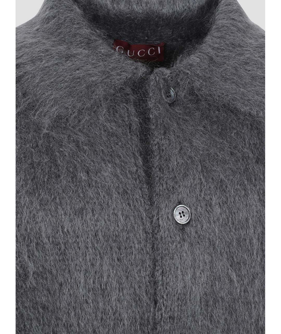 GUCCI Серый шерстяной кардиган, фото 3