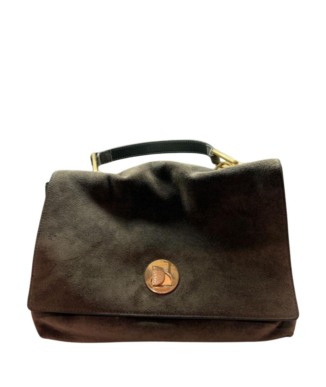 COCCINELLE Хаки замшевая сумка с короткими ручками, фото 7