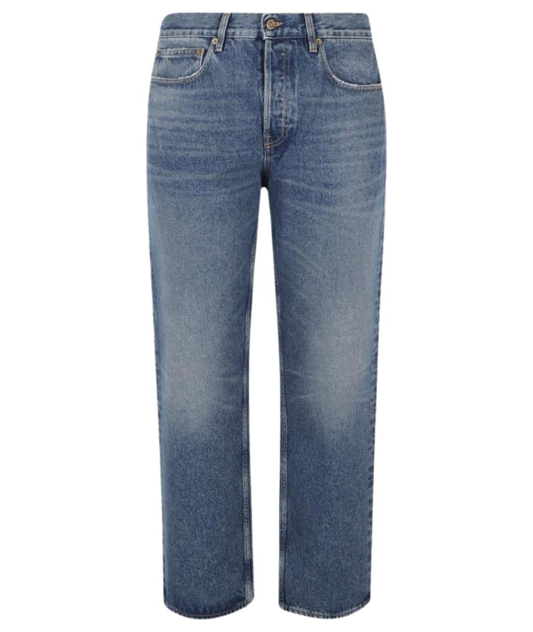 GOLDEN GOOSE DELUXE BRAND Синие хлопковые прямые джинсы, фото 1
