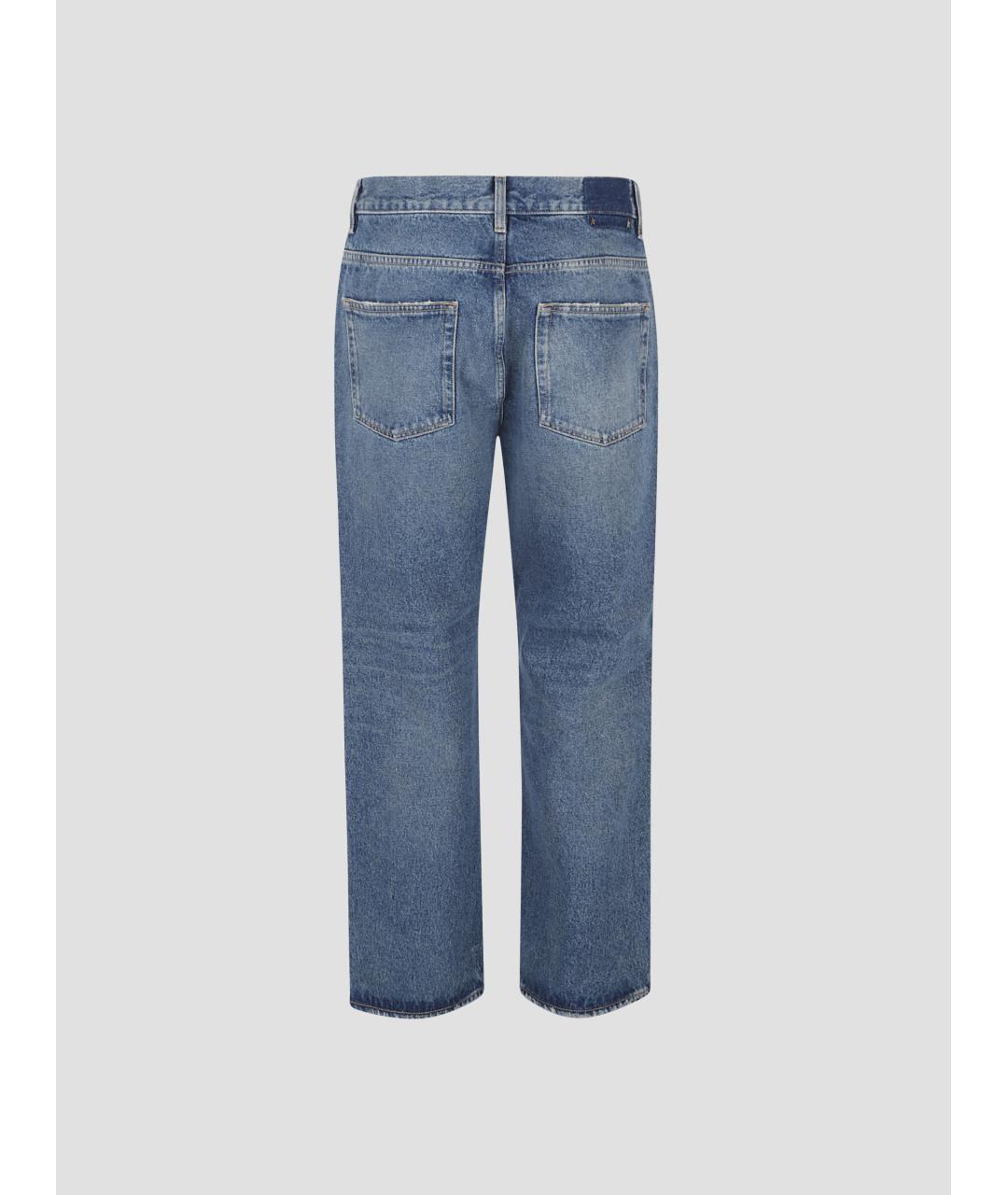 GOLDEN GOOSE DELUXE BRAND Синие хлопковые прямые джинсы, фото 2