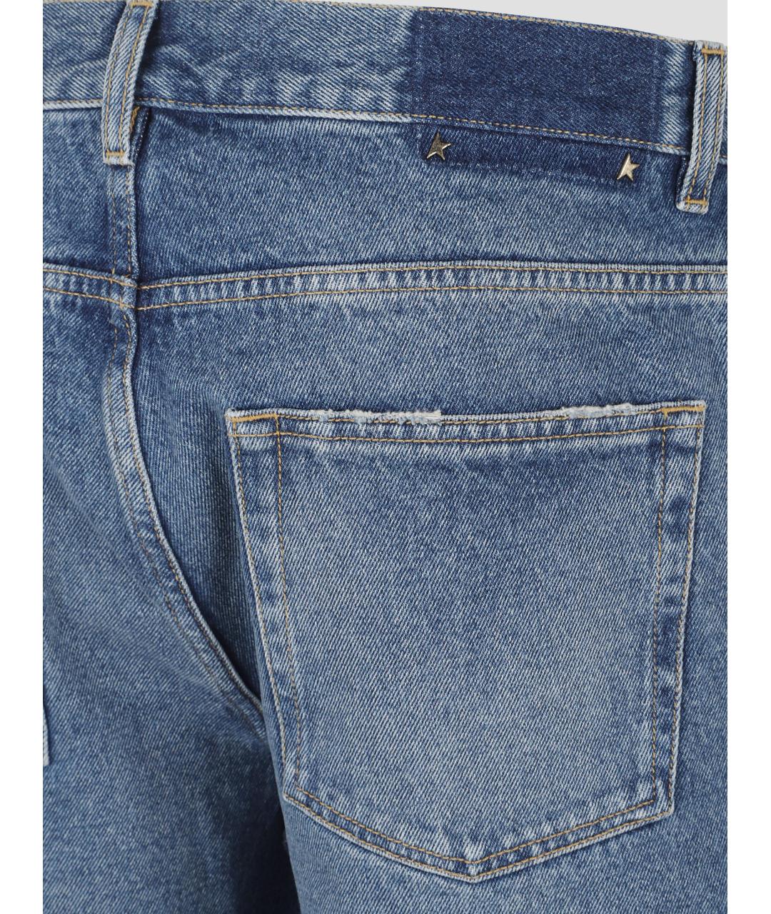 GOLDEN GOOSE DELUXE BRAND Синие хлопковые прямые джинсы, фото 3