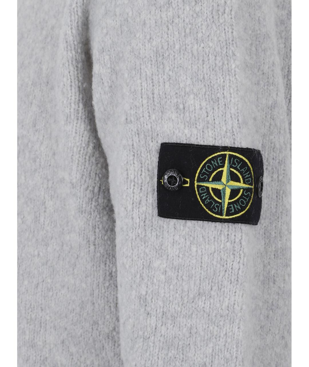 STONE ISLAND Серый шерстяной джемпер / свитер, фото 3
