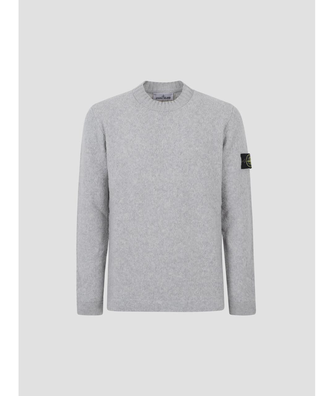 STONE ISLAND Серый шерстяной джемпер / свитер, фото 1