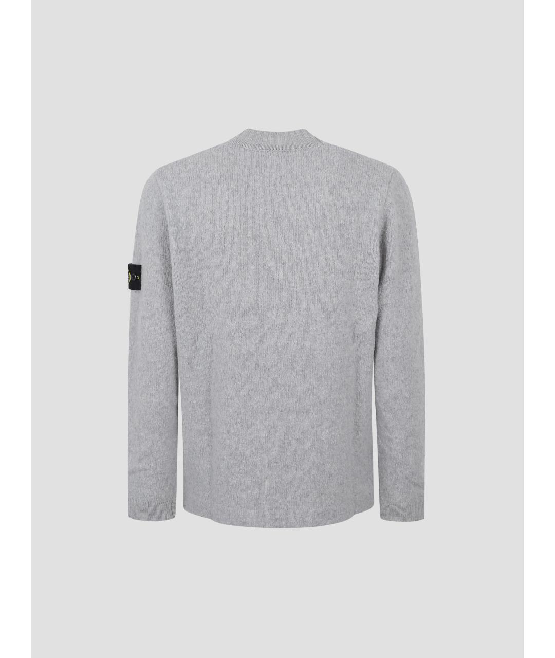STONE ISLAND Серый шерстяной джемпер / свитер, фото 2