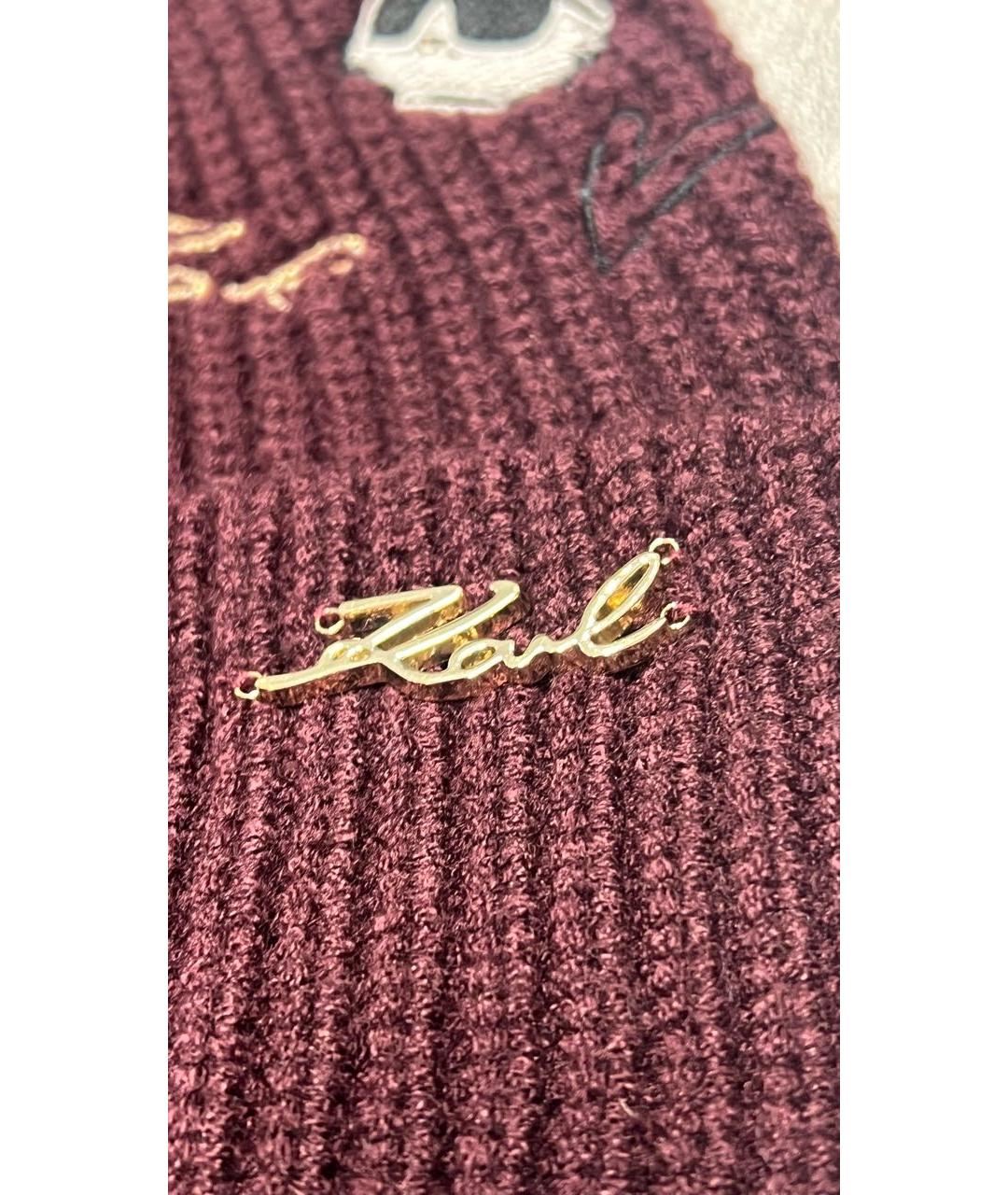 KARL LAGERFELD Бордовая синтетическая шапка, фото 4