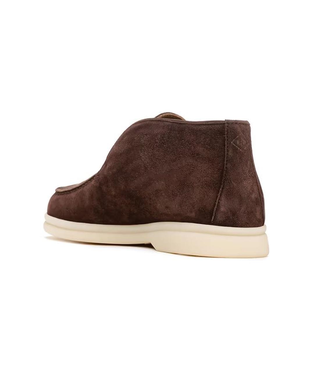 LORO PIANA Коричневые замшевые лоферы, фото 4