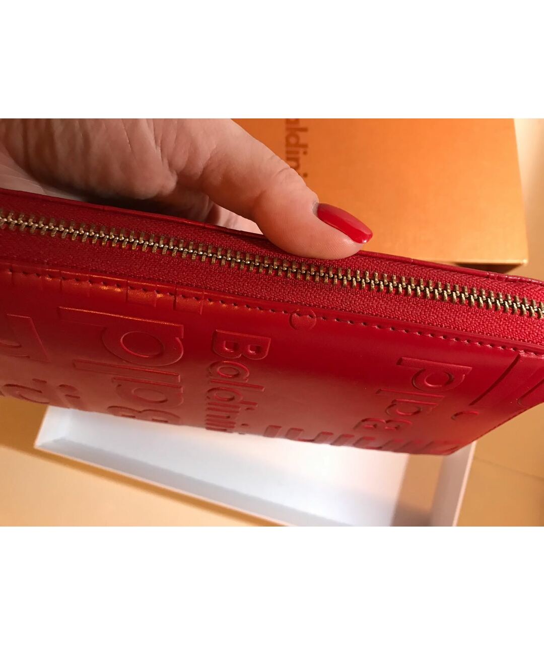 BALDININI Красный кожаный кошелек, фото 4