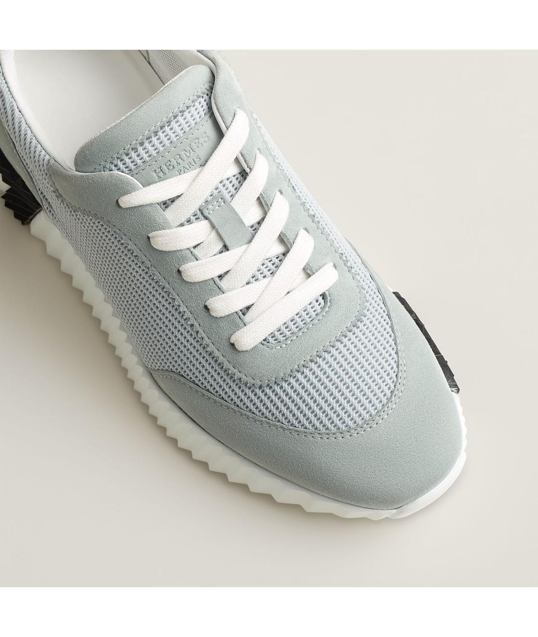 HERMES Голубые текстильные кроссовки, фото 6