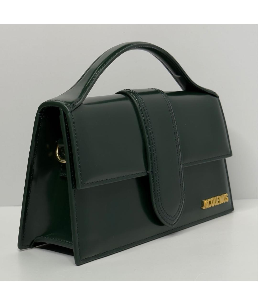 JACQUEMUS Зеленая сумка через плечо из лакированной кожи, фото 2
