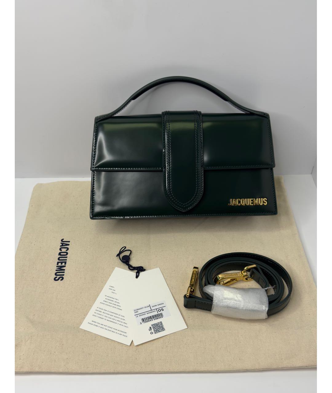 JACQUEMUS Зеленая сумка через плечо из лакированной кожи, фото 5