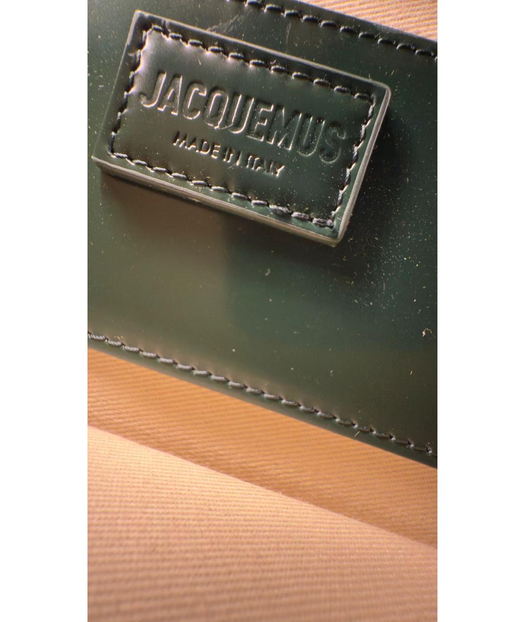 JACQUEMUS Зеленая сумка через плечо из лакированной кожи, фото 7