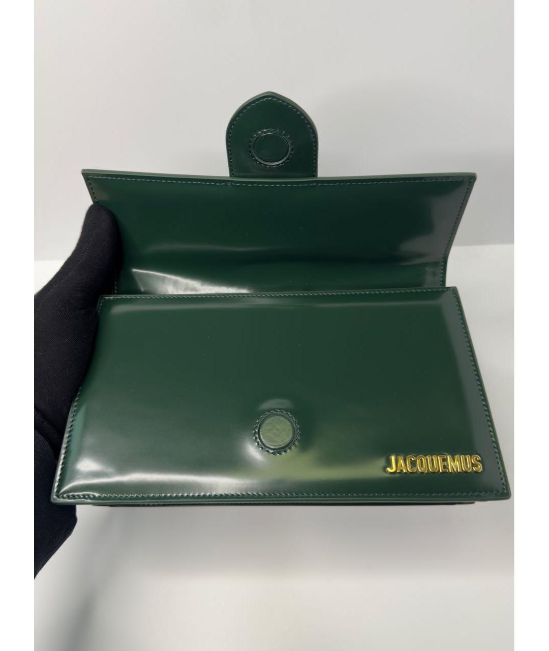 JACQUEMUS Зеленая сумка через плечо из лакированной кожи, фото 8