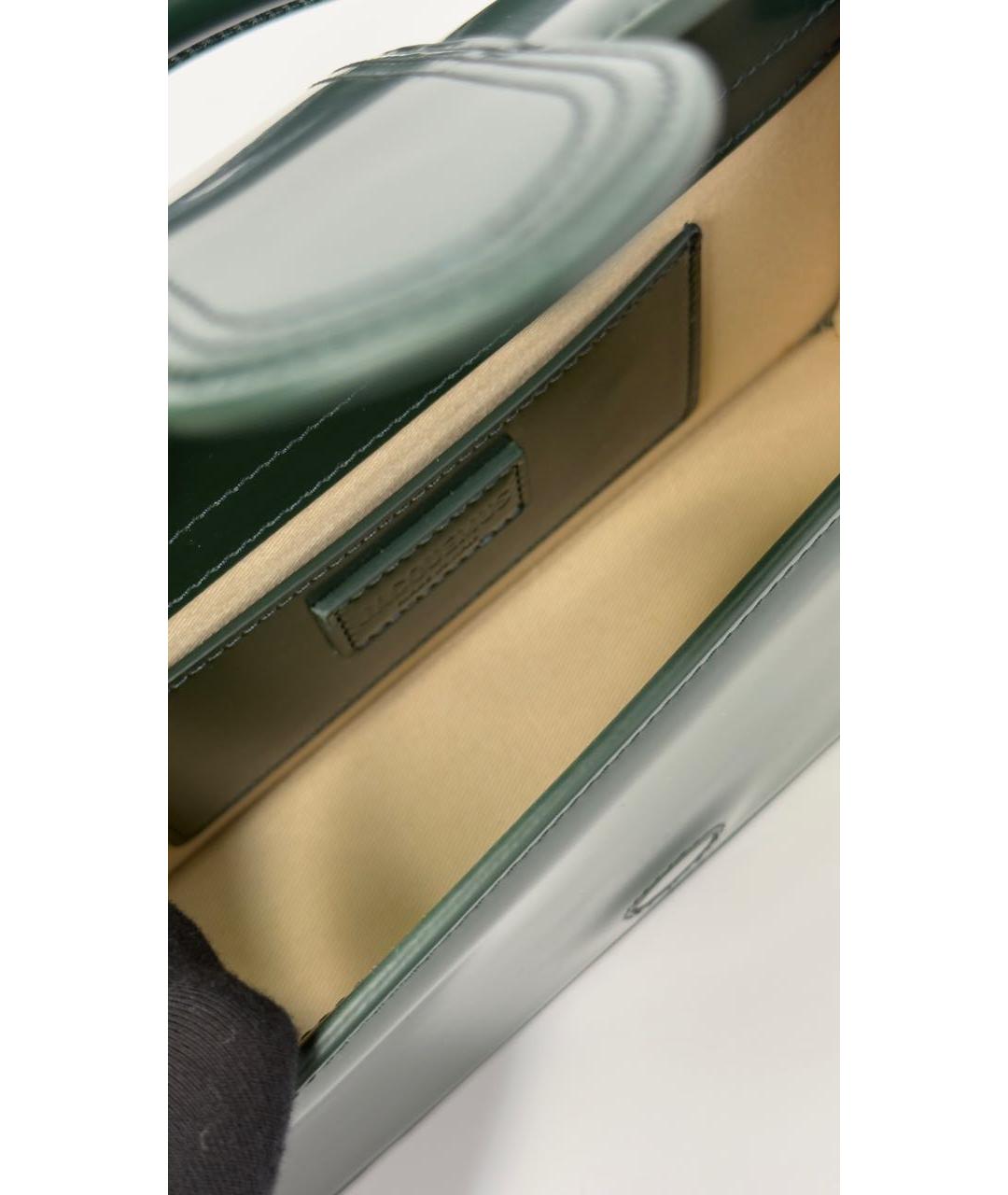 JACQUEMUS Зеленая сумка через плечо из лакированной кожи, фото 4