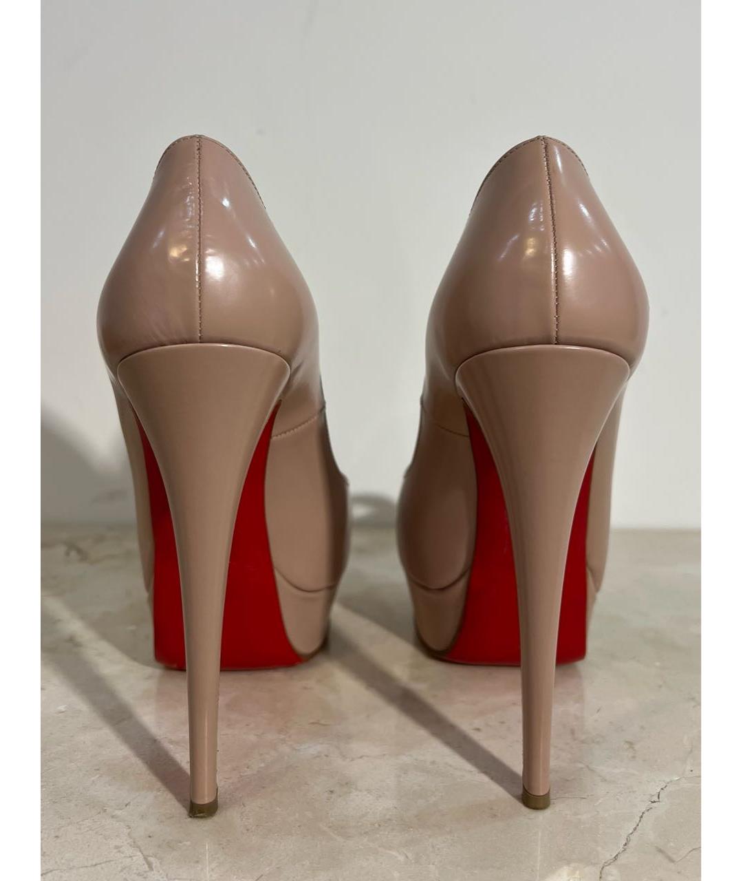 CHRISTIAN LOUBOUTIN Бежевые кожаные туфли, фото 5