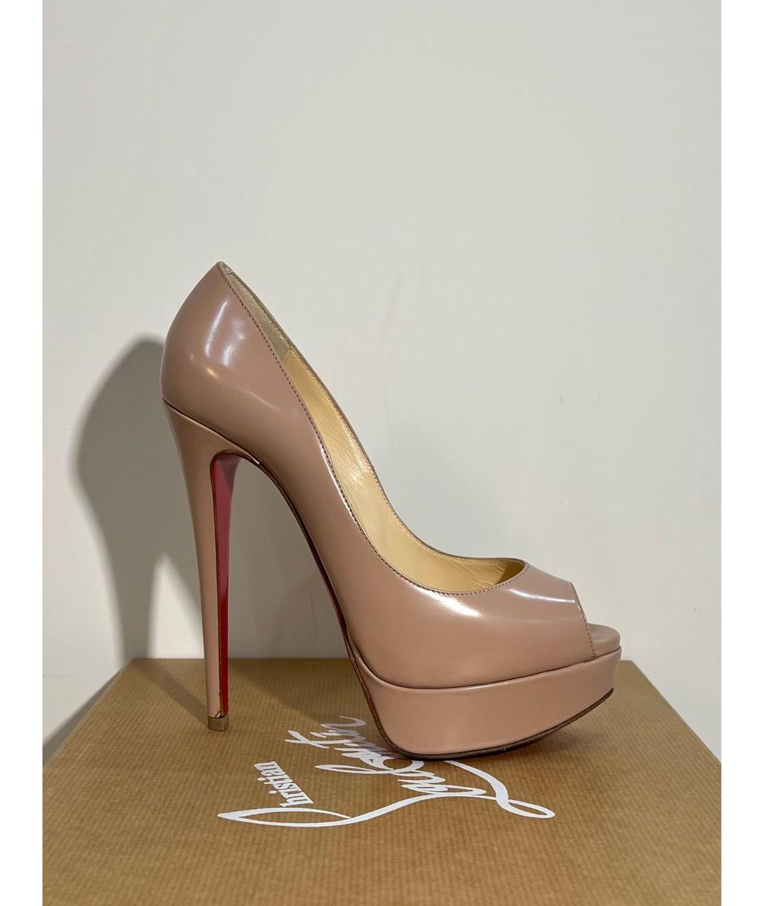 CHRISTIAN LOUBOUTIN Бежевые кожаные туфли, фото 7