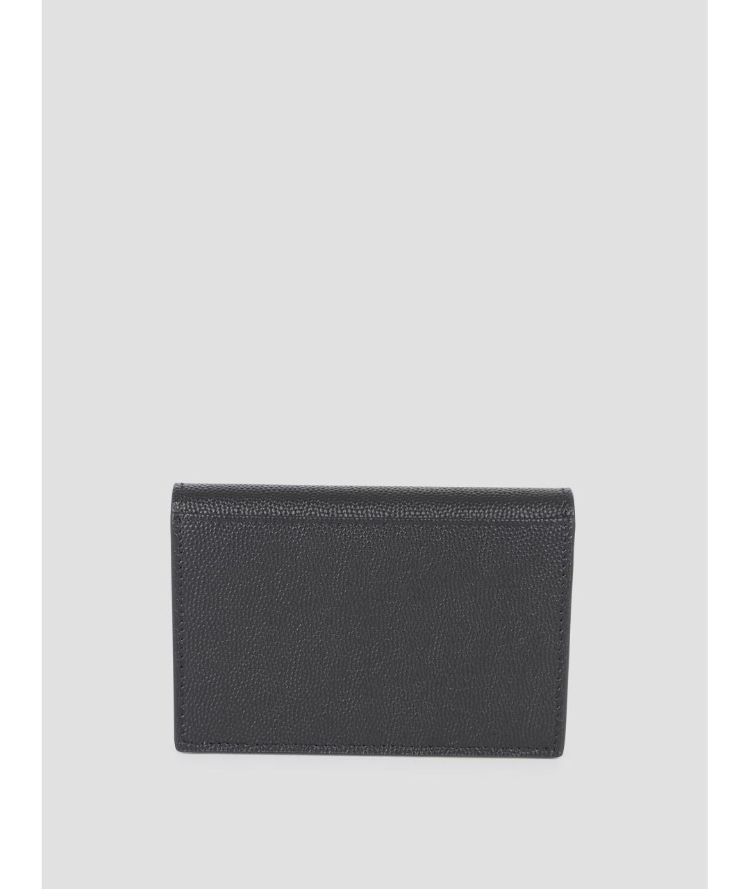 SAINT LAURENT Черный кожаный кошелек, фото 3