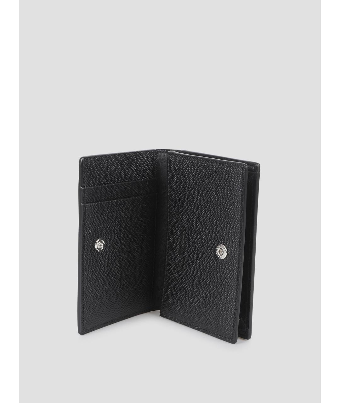 SAINT LAURENT Черный кожаный кошелек, фото 2