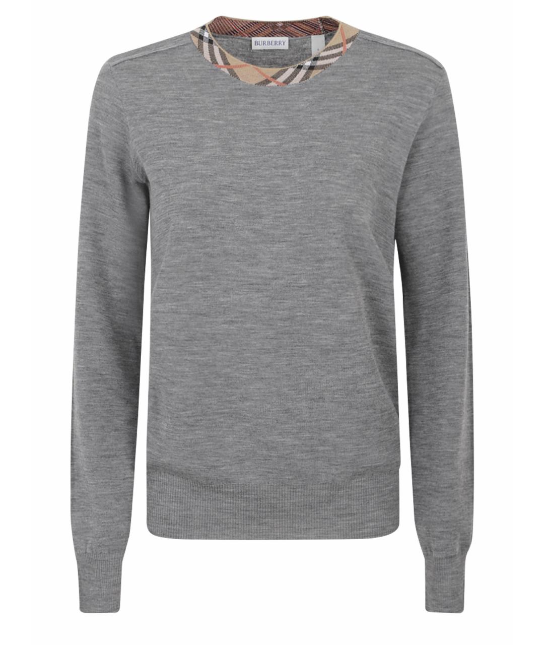 BURBERRY Серый шерстяной джемпер / свитер, фото 1