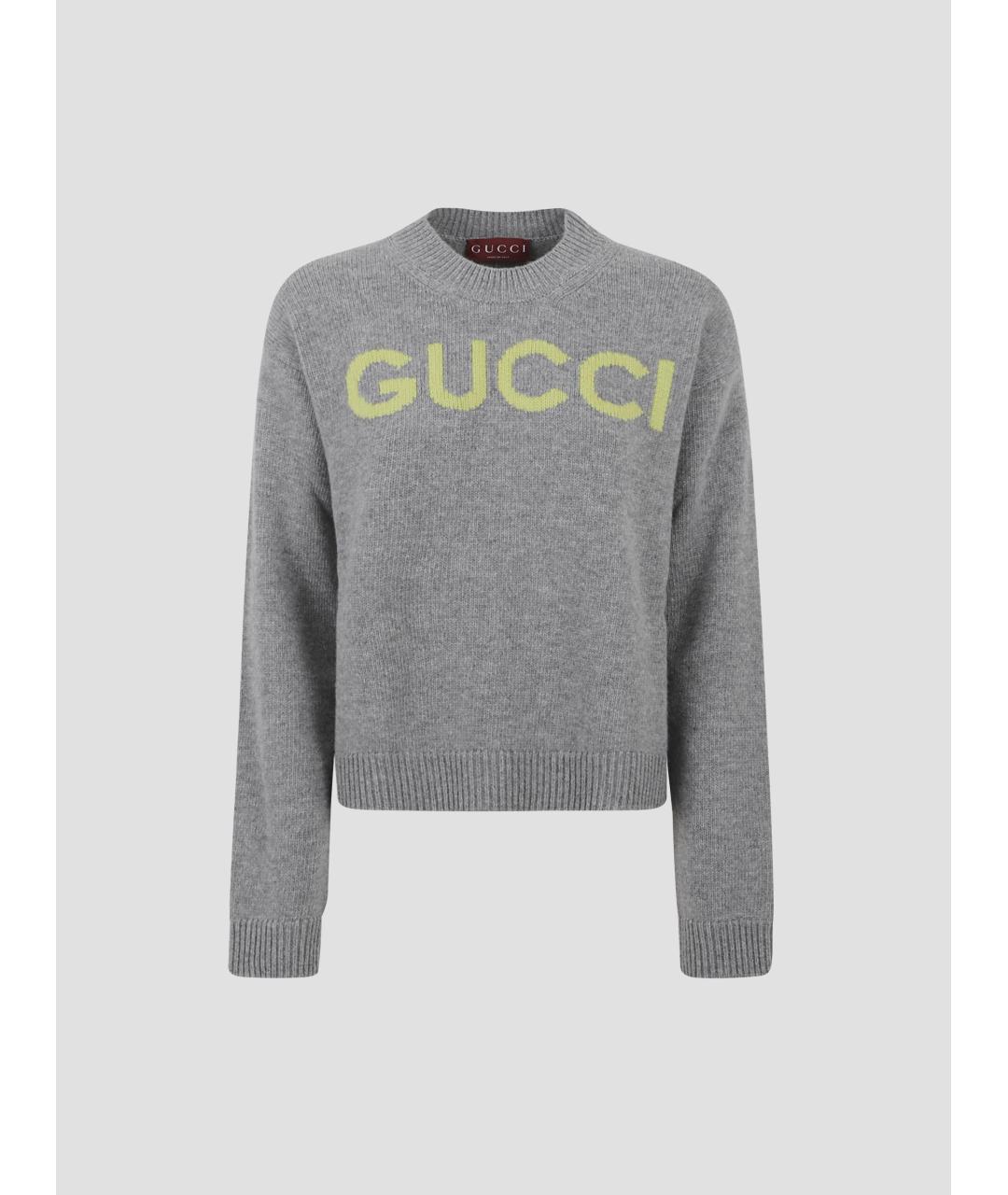 GUCCI Серый шерстяной джемпер / свитер, фото 4