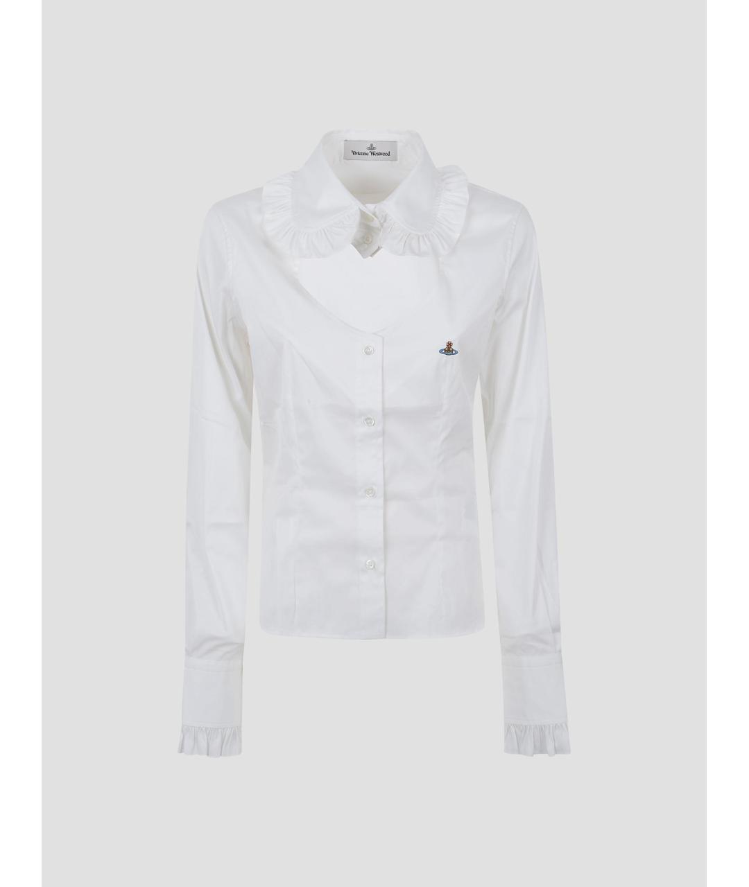 VIVIENNE WESTWOOD Белая хлопко-эластановая рубашка, фото 4