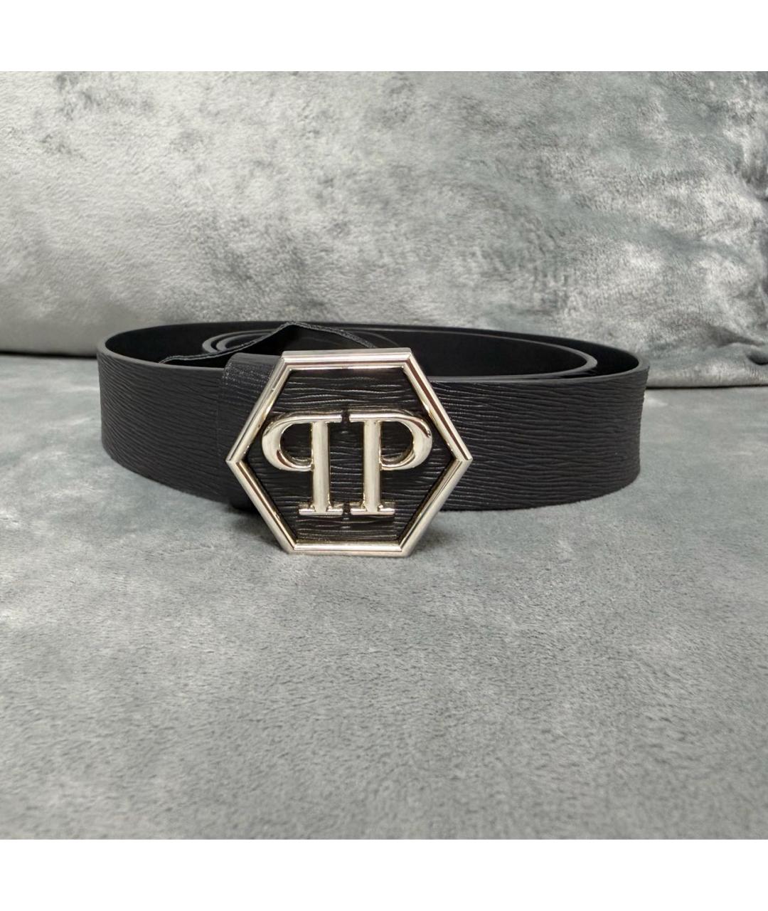 PHILIPP PLEIN Черный кожаный ремень, фото 9