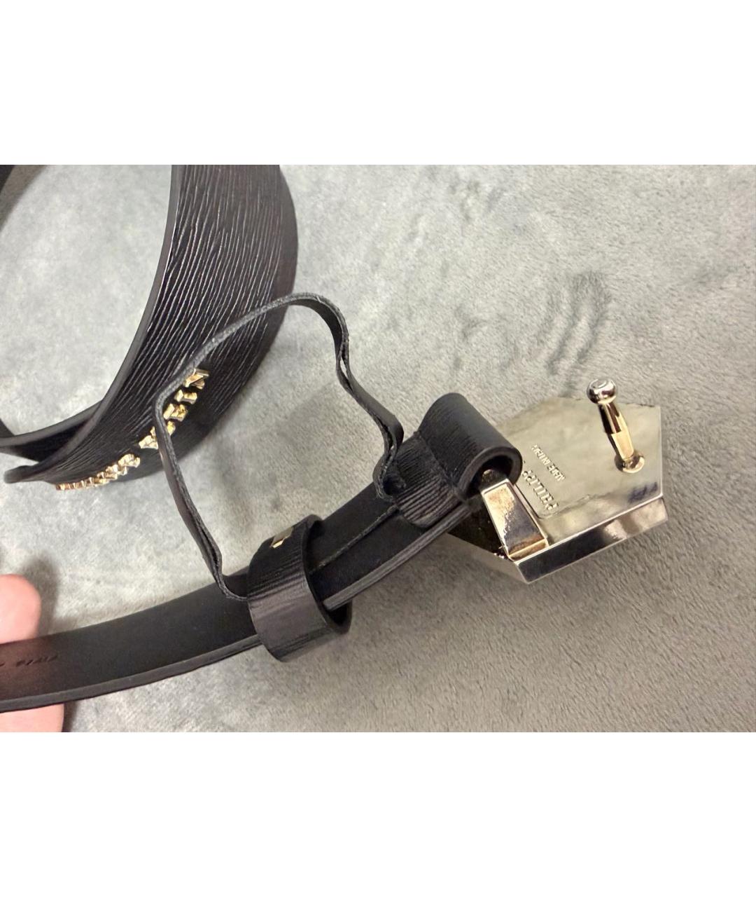 PHILIPP PLEIN Черный кожаный ремень, фото 5