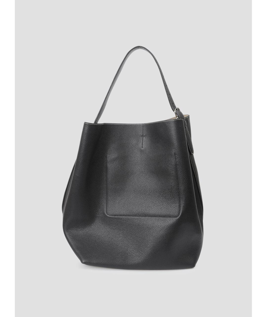 TOTEME Черная кожаная сумка тоут, фото 2