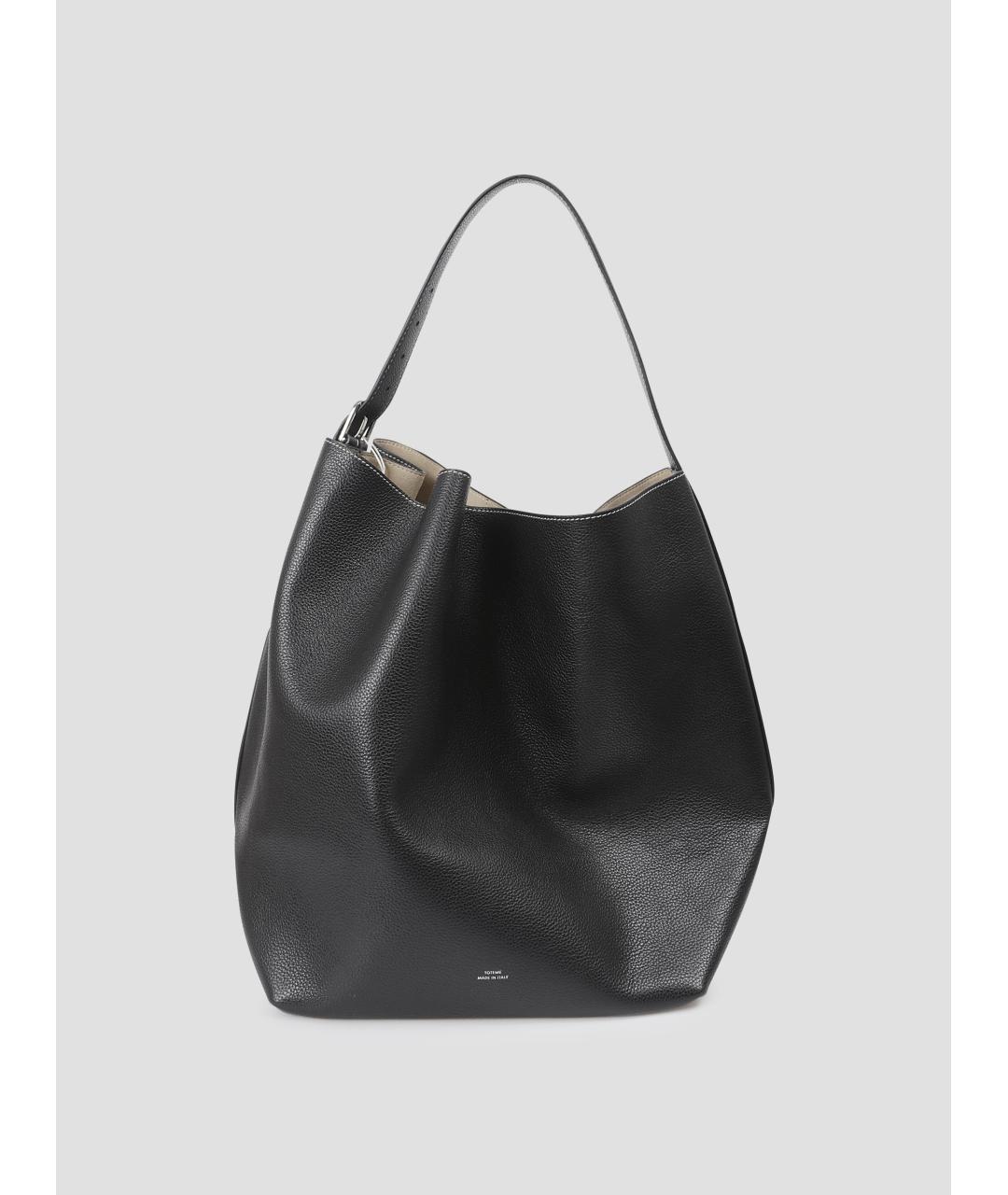 TOTEME Черная кожаная сумка тоут, фото 4