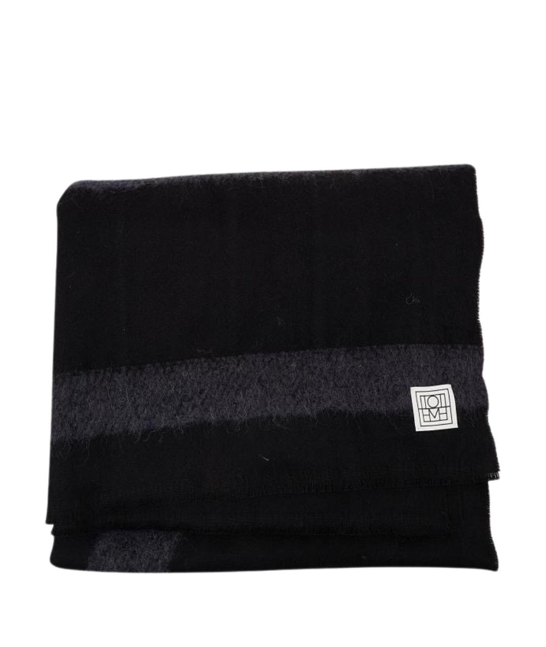 TOTEME Черный шерстяной шарф, фото 1
