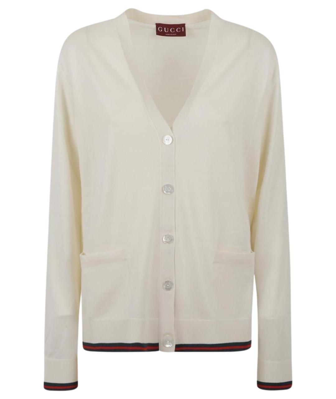 GUCCI Белый кашемировый кардиган, фото 1